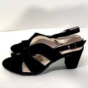 NWOT Eric Michael Women’s Portugal Lark Black Leather Heels‎ Size EU 42 (11-12)